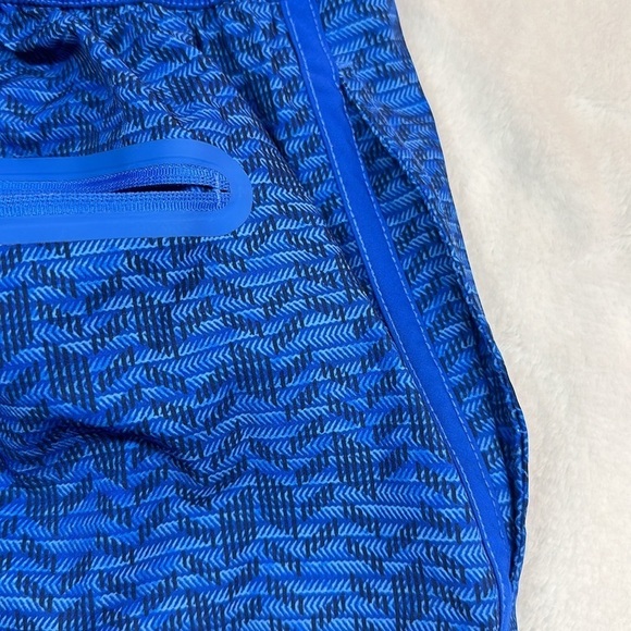 George Blue/Black Chevron Elastic Back Swim Trunks Pull Tie Front 32-34 Medium - Picture 4 of 9